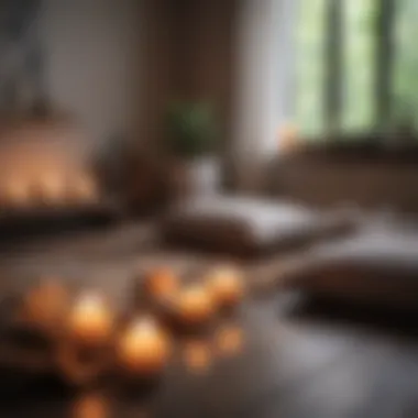 Meditative space with cushions and candles