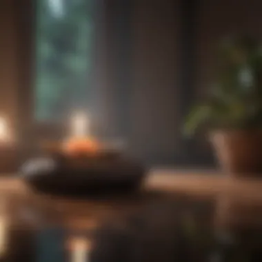 Soft lighting and calming colors enhancing meditation atmosphere