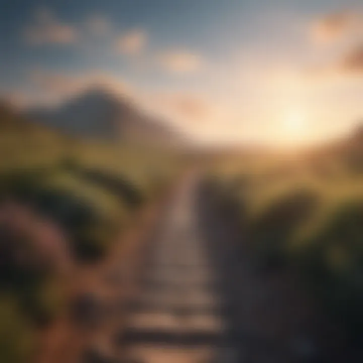 A pathway leading to a bright horizon, symbolizing hope and new beginnings