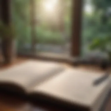 Reflective Journaling for Growth A journal and pen symbolizing reflection in mindfulness practice