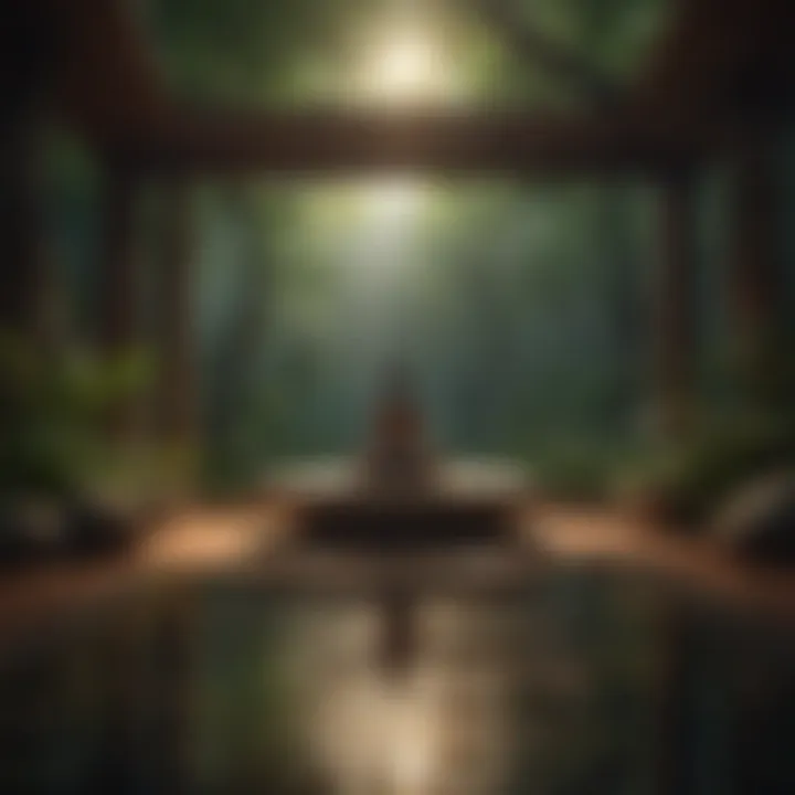Meditation space with nature sounds integration