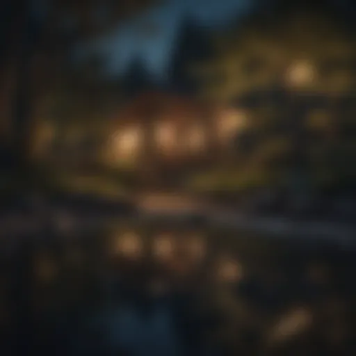 Tranquil night scene with soft ambient lights