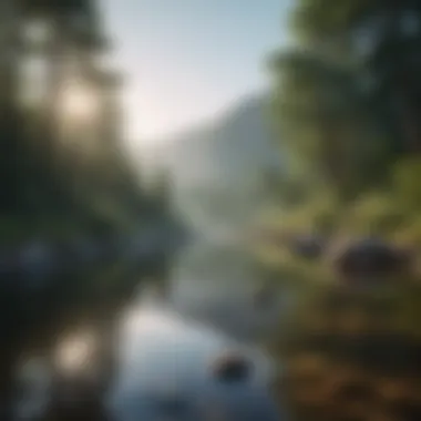 Serenity in Nature A serene landscape promoting relaxation