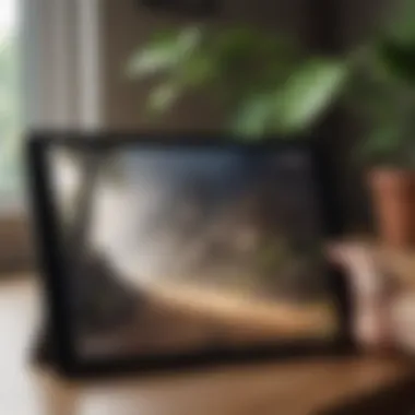 Digital Relaxation Experience A calming digital game interface on a tablet