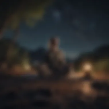 Peaceful Night Meditation Illustration of a person meditating peacefully at night.