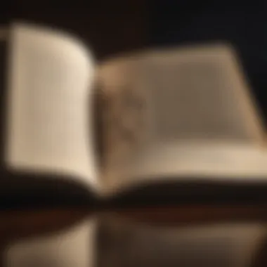 Reflection Through Words An open book with highlighted quotes on personal growth