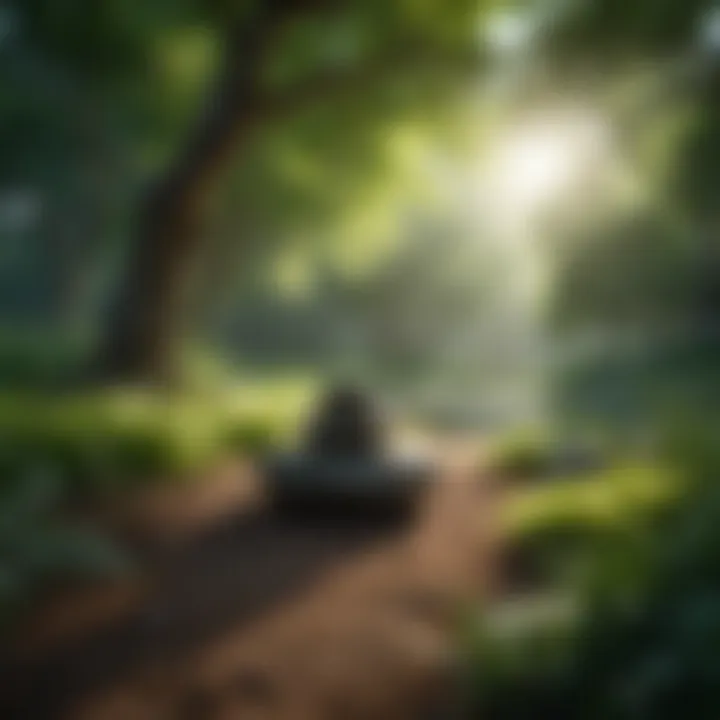 Lush greenery in a serene park for mindfulness practice