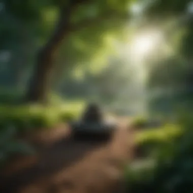 Mindfulness in Nature Lush greenery in a serene park for mindfulness practice