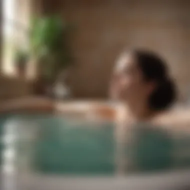 Soothing Bath Experience Person enjoying a relaxing bath with essential oils