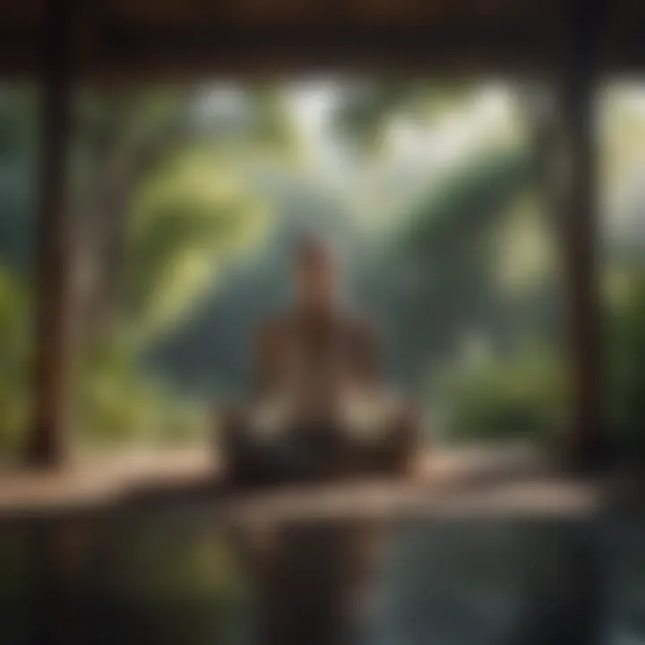 A person meditating in a tranquil setting