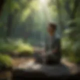 A tranquil scene depicting mindfulness practice