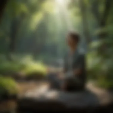 Mindfulness in Action A tranquil scene depicting mindfulness practice