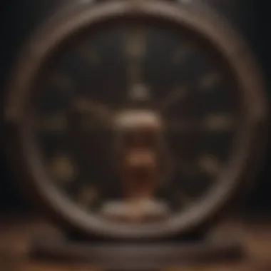 Clock with meditative symbols to represent time