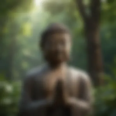 Buddha statue surrounded by serene nature