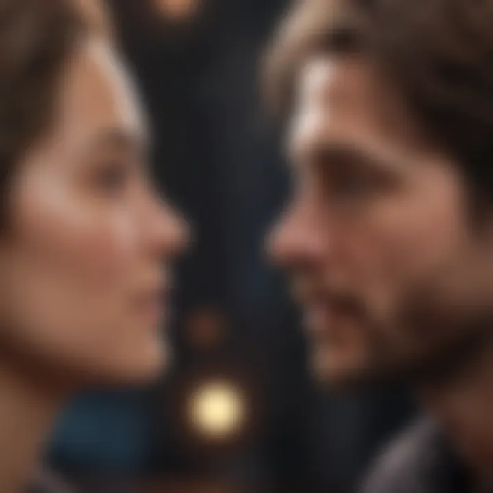 Two individuals engaging in a deep conversation
