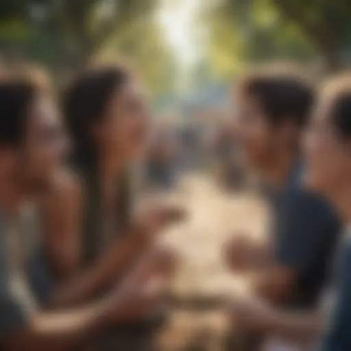 A gathering of friends sharing laughter and joy
