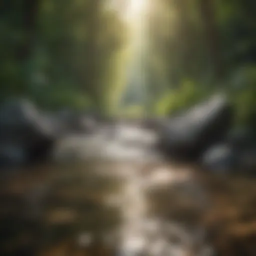Tranquil nature scene with flowing water