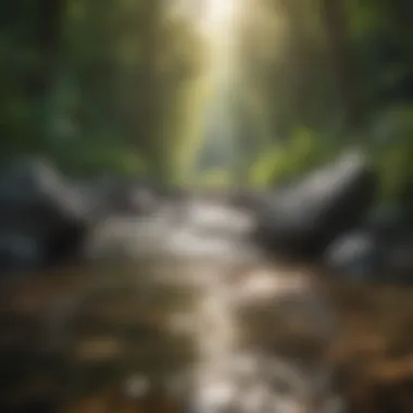 Nature's Serenity Tranquil nature scene with flowing water