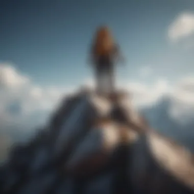 Reaching New Heights A mountain climber reaching the summit, symbolizing achievement and perseverance.