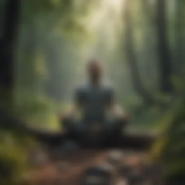 A peaceful individual meditating in nature