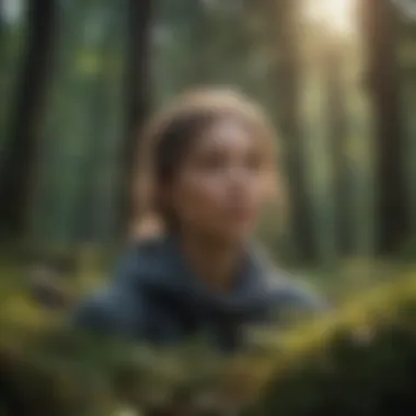 Embracing Focus in Nature Tranquil nature scene fostering concentration