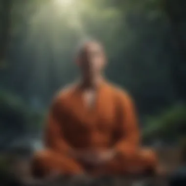 A person practicing mindfulness in a tranquil setting.