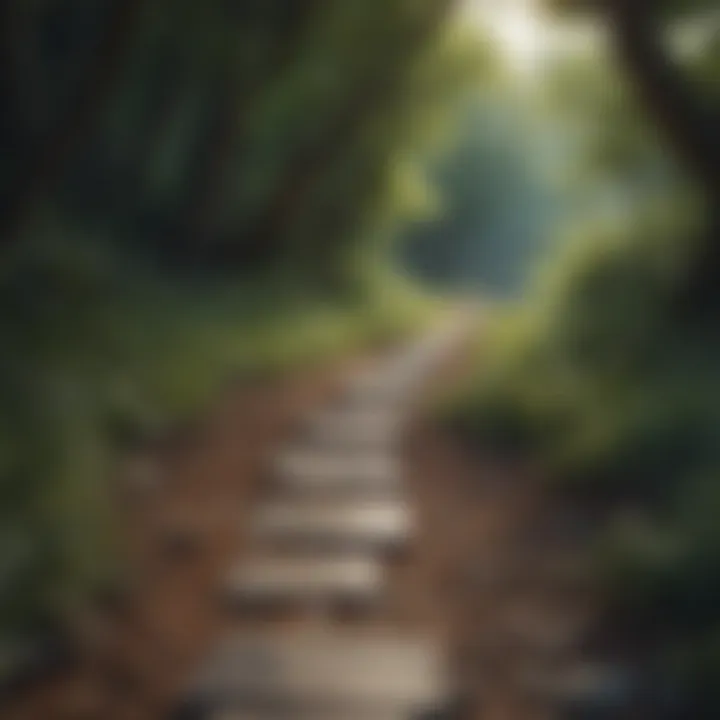 A path winding through nature depicting the journey of moving on