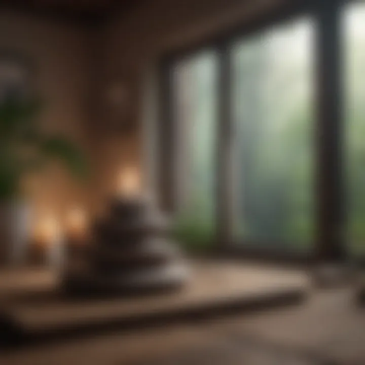 Meditative space with calming elements