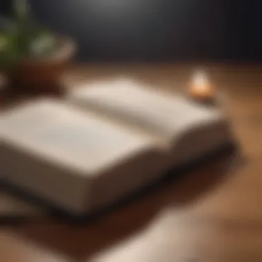 Wisdom in Words A close-up view of an open book with inspiring quotes on mindfulness
