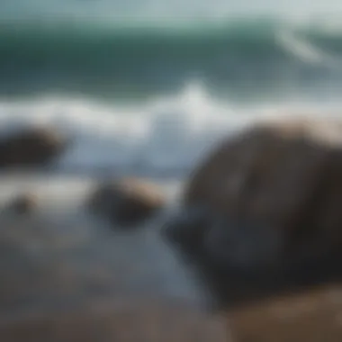 Oceanic Calm Gentle waves lapping against a seaside rock, embodying serenity