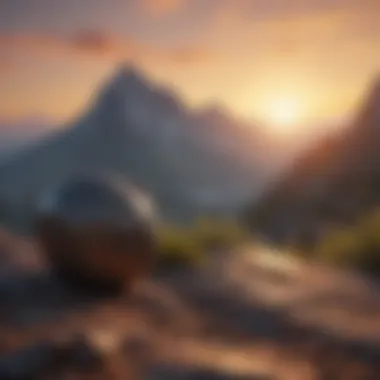 A peaceful sunrise over a mountain range