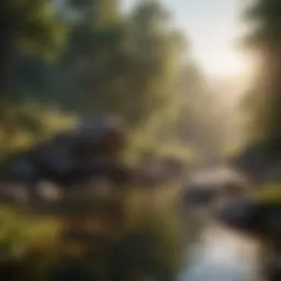 Serene landscape with soft sunlight