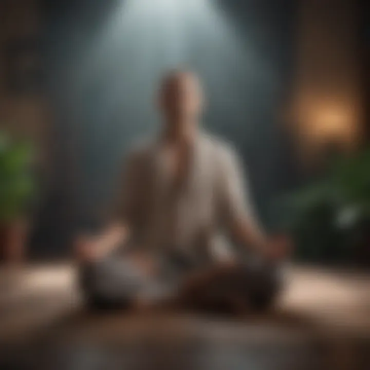 A person meditating, symbolizing mindfulness and inner peace