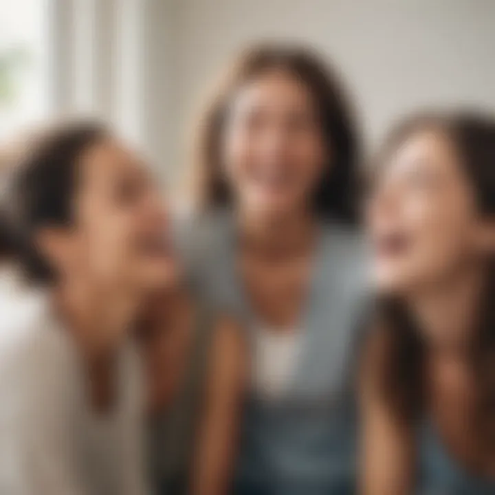 A group of friends laughing together in a bright setting, showcasing the joy of connection