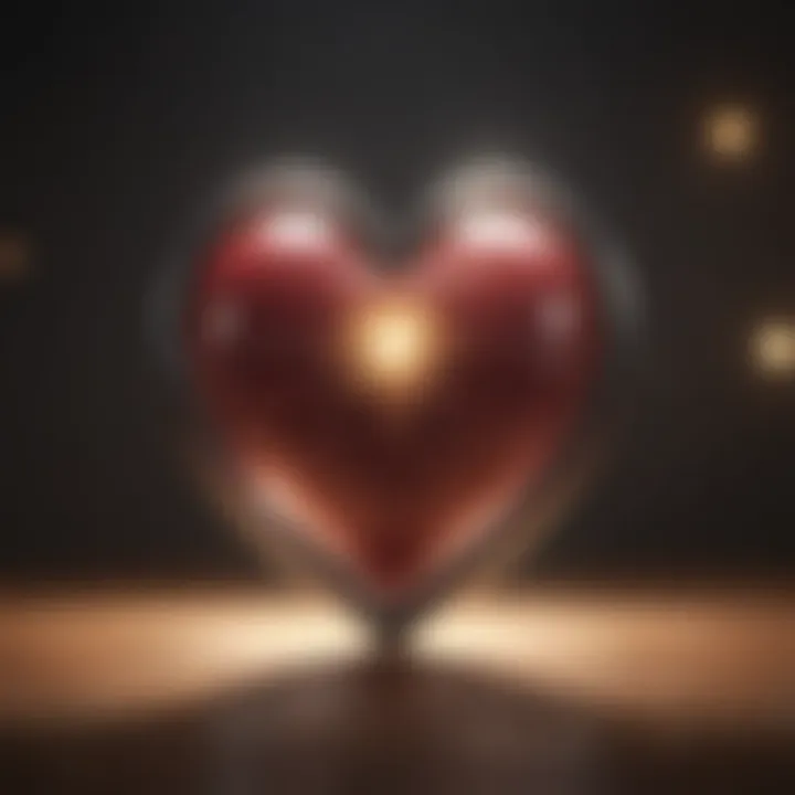 A heart surrounded by light, illustrating compassion