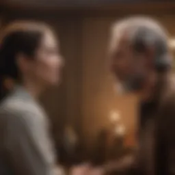 A couple engaging in heartfelt conversation