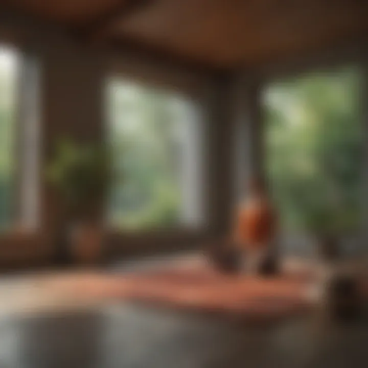 Calm and peaceful interior space for meditation