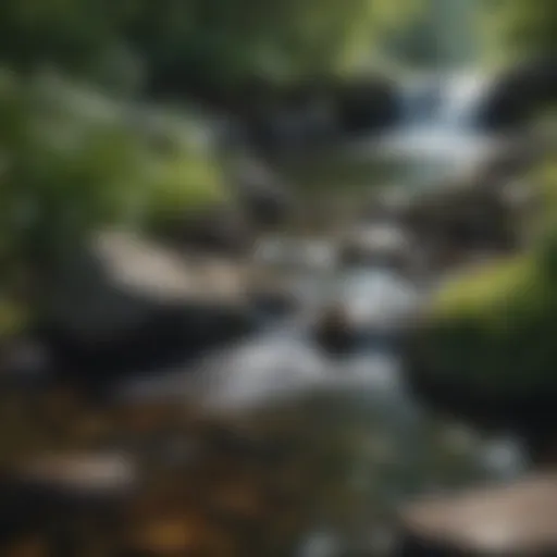 Serene nature landscape with flowing water