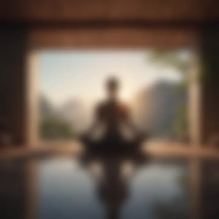 A person practicing meditation in a peaceful environment