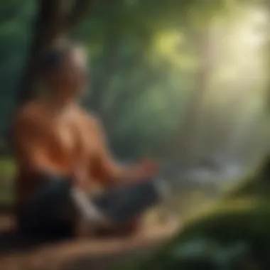 Mindfulness in Nature A person meditating in nature, embodying mindfulness and inner strength