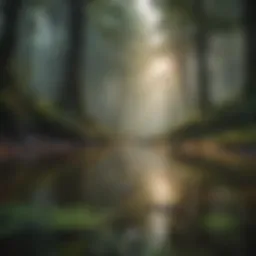 Tranquil forest scene promoting mindfulness