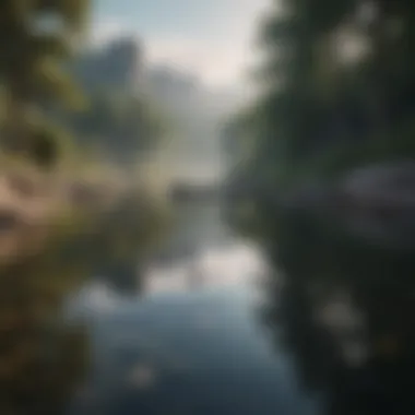 A serene landscape representing calmness and tranquility