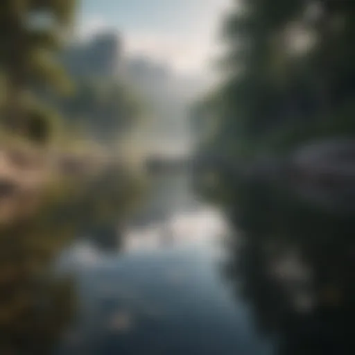 A serene landscape representing calmness and tranquility