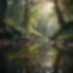 A serene landscape with calming colors