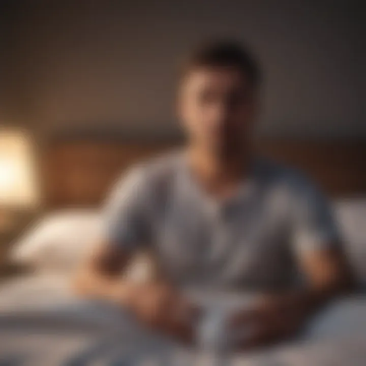 A person practicing mindfulness meditation before bed