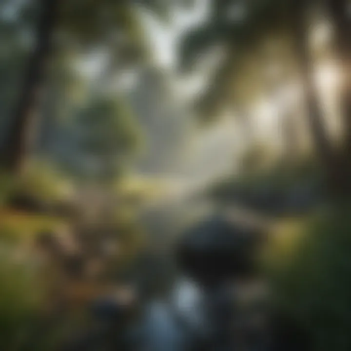 A serene landscape depicting tranquility and peace.