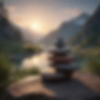 Emotional Balance in Self-Improvement A serene landscape symbolizing emotional balance
