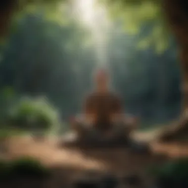 A tranquil scene illustrating mindfulness and meditation