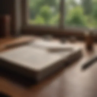 A journal with a pen on a table, representing reflection and mindfulness.