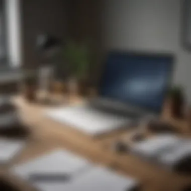 An organized desk with workspace essentials